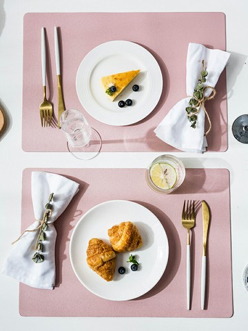 摩登主婦皮革餐墊防水防油西餐餐墊北歐家用餐桌墊碗墊輕奢隔熱墊