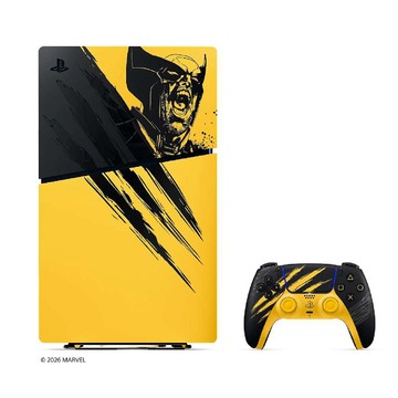 PlayStation PS5 Slim 數位版《漫威金鋼狼》戰鬥黃色限量版 同捆組 (內含遊戲兌換序號) + PS 實體遊戲片*4