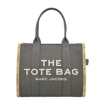 [平輸版] 【MARC JACOBS】 TOTE刺繡字母印花滾邊帆布托特包(大/深綠色)真品平輸