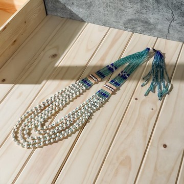 【原風藝站】海洋五層陶土圓珠長鍊 | 原住民 族服 台灣印象