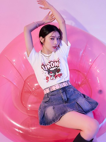 酷洛米．純棉火焰塗鴉印花短袖上衣