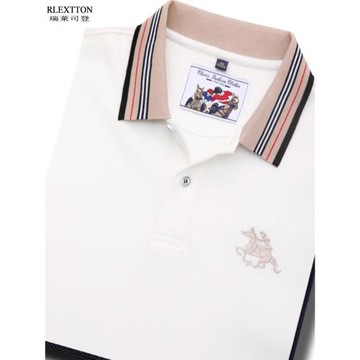 大牌男裝長袖T恤男翻領POLO衫體恤刺繡商務休閑有領上衣純棉秋季