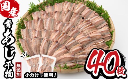 九州産青あじ干物(5枚×8P・計40枚)甘塩仕上げの青アジ干物！日常使いに便利な小ぶりサイズを厳選！5枚ずつ個包装で便利！おかず・お酒のおつまみにも！