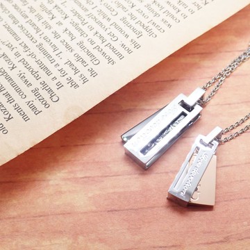 【比法一生】白鋼項鍊 - 摯愛銘心  情侶對鍊 對墜
