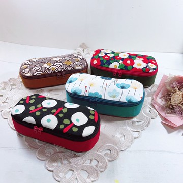 橢圓形盒狀多功能收納包/眼鏡盒/化妝包/筆盒