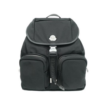 Moncler Trick 尼龍壓釦雙口袋束口後背包(黑)