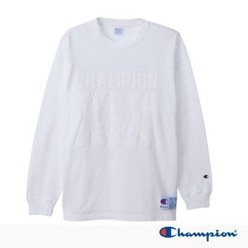 Champion 官方直營 男款 Action Style寬版貼布長袖TEE-白色(C3-C412-010日規)
