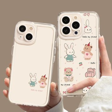 卡通小熊兔子適用三星s24ultra手機殼s25+/s23fe硅膠s22+s21+可愛s20fe趣味a25a35時尚男女a55a16防摔a06a16