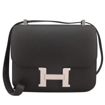 Hermes 愛馬仕 Constance 24CM 89 NOIR Epsom X年 斜背包(經典黑/銀釦)_廠商直送