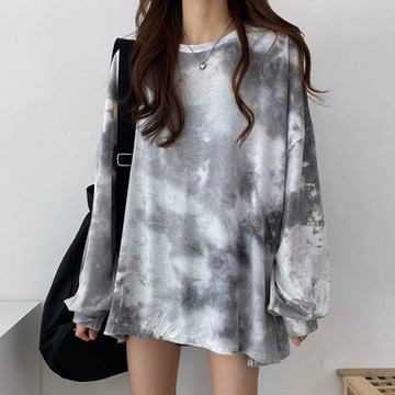 長袖t恤女 大碼女裝 春秋長袖 韓版寬鬆上衣 設計感上衣 小衆上衣 女裝 寬鬆女裝 春秋長袖女 打底衫女 大碼上衣