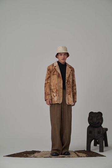 柿染平紋絨外套