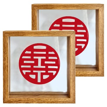 A-ONE 匯旺 木質雙層玻璃相框 正方形  6吋  2個