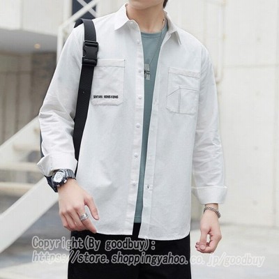 メンズ 長袖シャツ 白シャツ ボタンシャツ トップス お兄系シャツ かっこいいシャツ シャツ カジュアルシャツ ポケ付き 春秋 新作 通販 Lineポイント最大get Lineショッピング