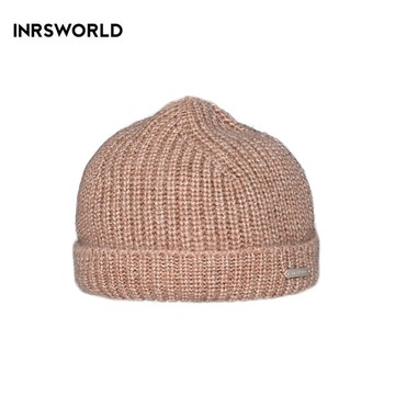 毛線帽【ISW】悉心界馬海毛針織瓜皮帽-柑橘茶色 (四色可選)