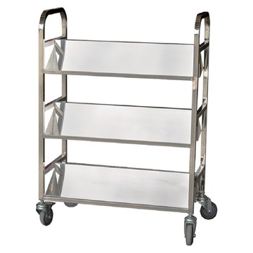 三層不銹鋼還書車 :TR-01S: 運書車 還書車 推車 分類車 圖書館