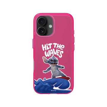 iPhone 16 Clear 粉漾桃 - 迪士尼-史迪奇 Disney Stitch - 史迪奇 - 衝浪時刻