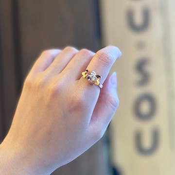 【Pinkoi x SOU・SOU】白水晶戒指 | 四月誕生石
