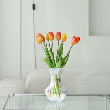 一日空間 芒果鬱金香人造花  橙色  10個