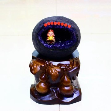 永韻批發烏拉圭恐龍蛋錢袋子 紫晶聚寶盆 原石拋光無水泥紫水晶洞