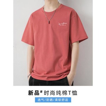短袖t恤男士夏季薄款百搭潮牌純棉上衣2025新款寬松休閑凉感體恤