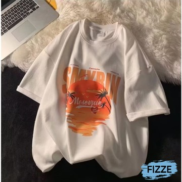 短袖 落肩五分袖 M-5XL 寬鬆T恤 大尺碼 男生上衣 五分袖 情侶 短袖男 男生衣服 ATCT123【FIZZE】