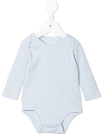 Ralph Lauren Kids - logo-embroidered cotton body - kids - Cotton - 9 mth - Blue