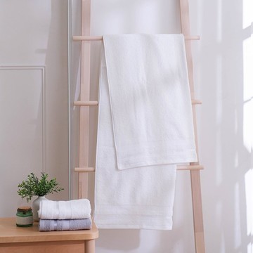 印度棉100%純棉浴巾/白色(70x140cm)-1入