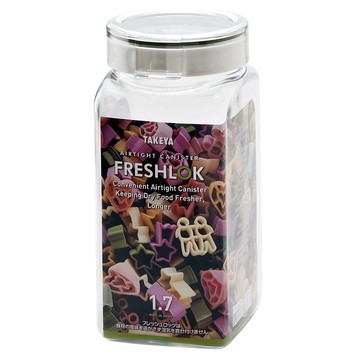 TAKEYA Freshlok透明密封收納儲存罐 角型  1.7L  1個