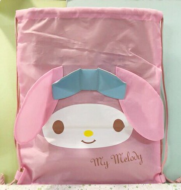 【震撼精品百貨】My Melody 美樂蒂 三麗鷗美樂蒂縮口後背包/收提袋-粉大臉#57372 震撼日式精品百貨