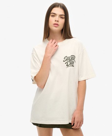 Superdry Women's Oversized Photographic Skate T-Shirt White Size: L
