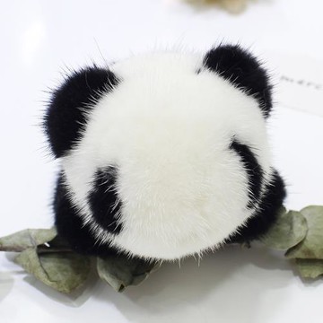 進口水貂毛小熊貓皮草掛件裝死掛飾兔包包掛件兔子飾品汽車鑰匙扣