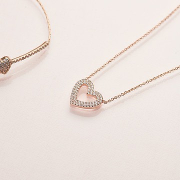 心鑽糖霜鋯石項鍊(共2色)