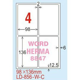 【龍德】LD-856(圓角-白色) 雷射、噴墨、影印三用電腦標籤 98x136mm 20大張/包【APP滿額下單10%點數(單一帳號最高1500點)】8/31止