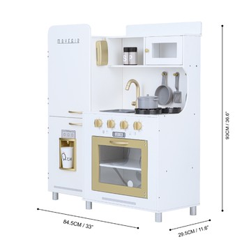 Teamson 小廚師梅菲爾復古經典玩具廚房-白色