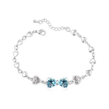 925純銀手鍊 水晶手環-時尚亮眼愛心鑲鑽情人節生日禮物女飾品4色73jw254【獨家進口】【米蘭精品】