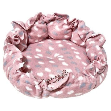 寵物南瓜窩 窩墊心 (三號) 短毛絨+PP棉 適用於貓咪、狗狗  藕粉愛心  L  1個