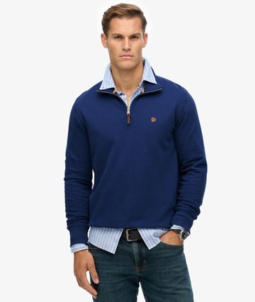 Superdry Men's Preppy Half Zip Jumper Navy Size: S