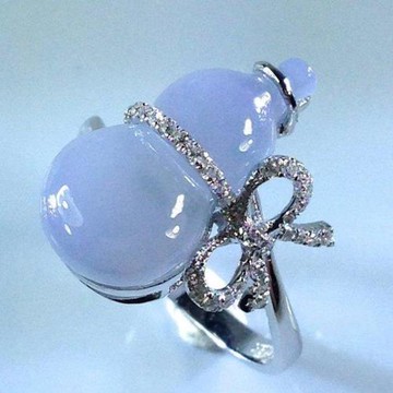 【森茂珠寶】緬甸天然翡翠A貨 紫羅蘭聚財葫蘆戒指 C696