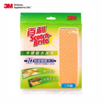 3M 百利 木漿棉吸水抹布-二片裝 (18 x 20 cm)