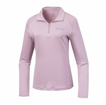 【【蘋果戶外】】山林 51P52 90 粉紫 女 氧化鋅抗菌涼感衣 長袖排汗衣 POLO衫 吸濕快乾拉鍊式立領 春夏 Mountneer