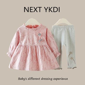 英國NEXT春秋季嬰兒套裝1-2-3-4周歲寶寶女童連衣裙褲子禮服兩件5