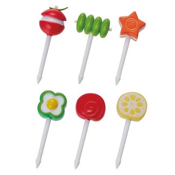日本torune 蔬菜便當菜肴造型便當裝飾簽 兒童水果叉 6個裝