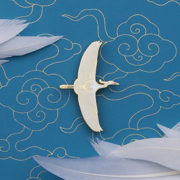 daparo 搪瓷琺琅胸針 - 小白鷺