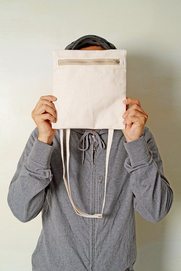 HALO-手做拉鍊純棉帆布隨身斜側揹/相機/收納包