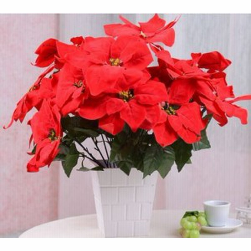 造花 ポインセチア 5個の花 6束セット レッド 通販 Lineポイント最大1 0 Get Lineショッピング