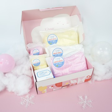L'ange - 棉之境 經典純棉紗布巾禮盒組-粉色
