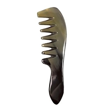 美得像專櫃 高級黑犀牛角七齒按摩梳 天然黑犀牛角  黑犛牛角梳子  1支