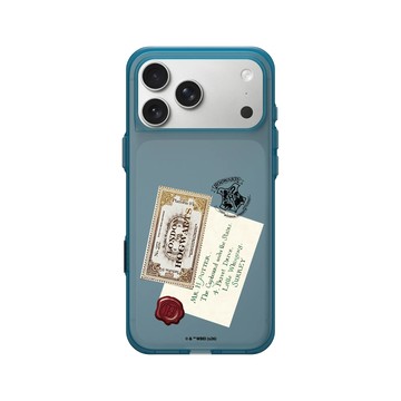 iPhone 17 Pro Max Clear (相機按鈕) 夜幕藍 - 哈利波特 Harry Potter - 入學信封和車票