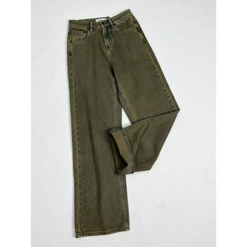 花匣子牛仔褲女62719早秋款2025高腰個性復古懷舊顯瘦窄版闊腿褲