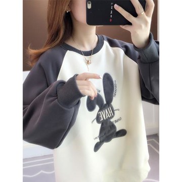 秋季女裝加厚加絨女士衛衣女2025新款爆款圓領洋氣上衣外套春秋